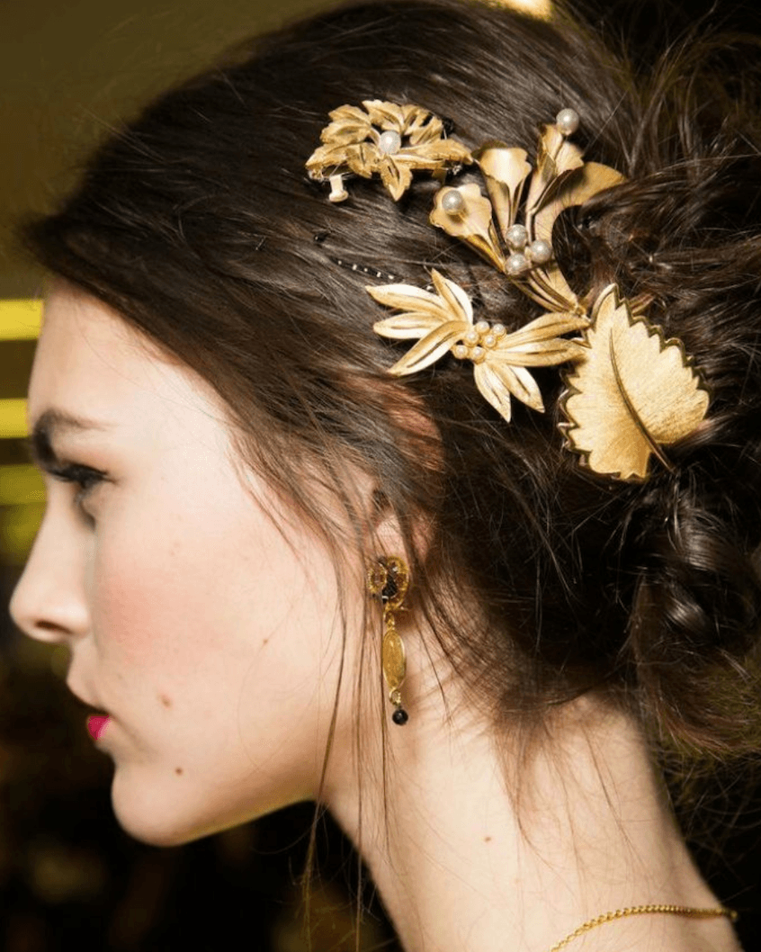alt="Uncommon Place to Wear in a pin - in an updo"